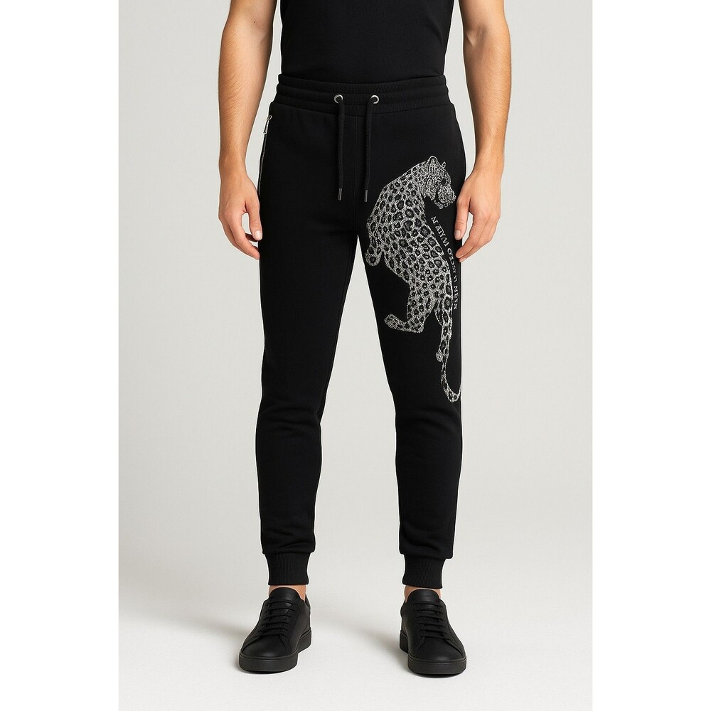 Avenue George V Paris Rhinestone Leopard Joggers S Men’s / Unisex | Heavy 100%